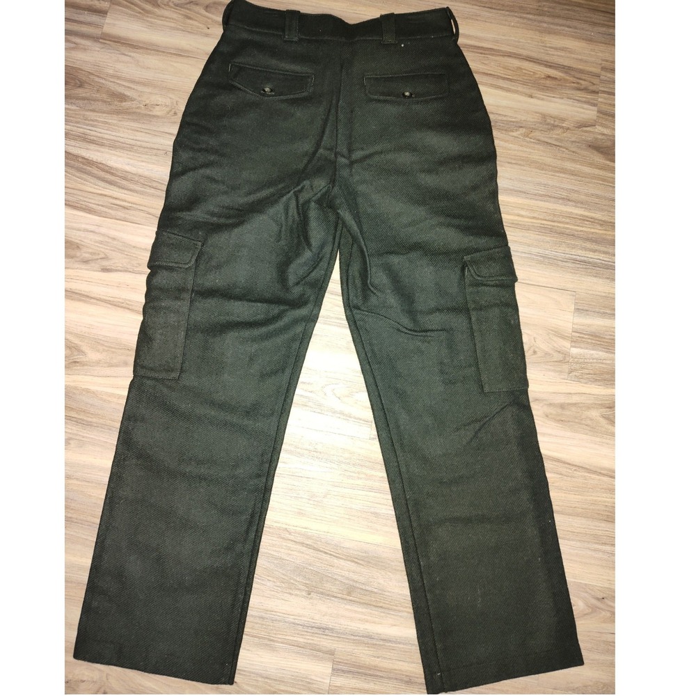 Cabelas Mens 100% Wool Cargo Hunting Pants Forest Green 34 Reg M06PT225K - Picture 2 of 4
